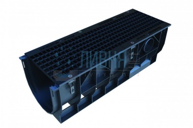 Лоток водоотводный PolyMax ЛВ-30.39.38-ПП пластиковый с решеткой стальной кл.С 87001