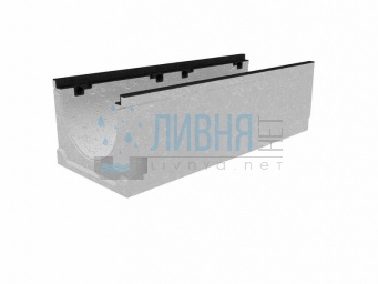 Лоток водоотводный бетонный коробчатый (СО-300), с чугунной насадкой КU 100.39,9 (30).61(54) - BGZ-S 40633161