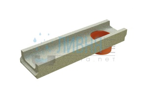 Лоток водоотводный BetoMax Basic ЛВ-10.14.06-БВ бетонный с вертикальным водоотводом