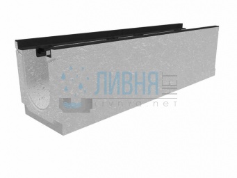 Лоток водоотводный бетонный коробчатый (СО-150мм), с чугунной насадкой, с уклоном 0,5% КUу 100.24,8 (15).29(22,5)-BGZ-S, № 10 16619