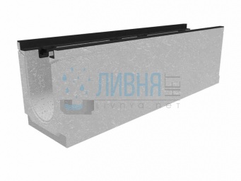 Лоток водоотводный бетонный коробчатый (СО-150мм), с чугунной насадкой, с уклоном 0,5% КUу 100.24,8 (15).31,5(25)-BGZ-S, № 15 16624