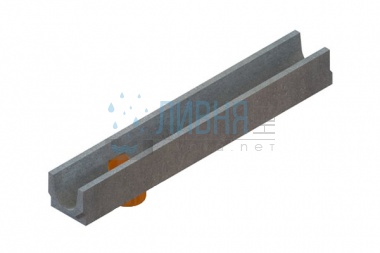 Лоток водоотводный BetoMax Basic ЛВ-10.14.13-БВ бетонный с вертикальным водоотводом 400009